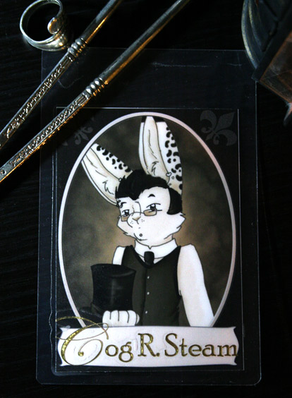 classy con_badge glasses jacent lagomorph male rabbit solo victoriana