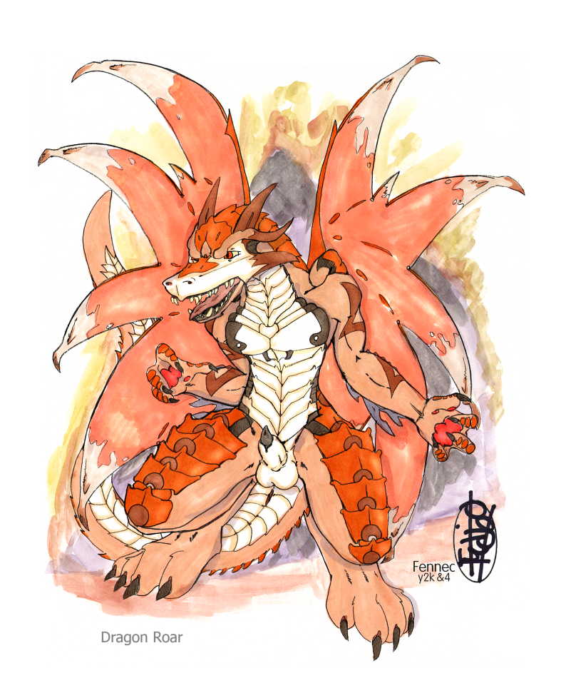 anthro balls canine dragon fennec fennec_(artist) fox male penis penis_tip sheath solo tail wings