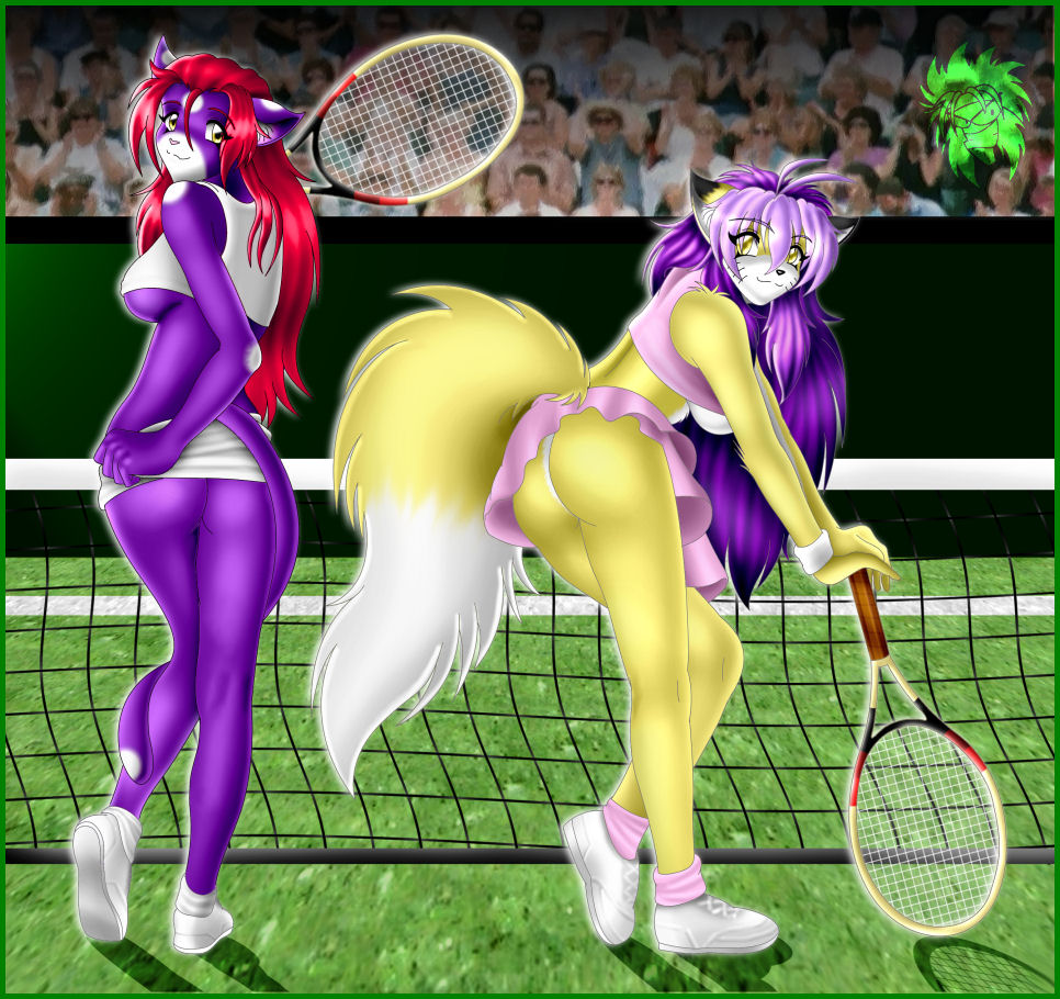 couple female human kaia mark_haynes skimpy sonia tennis under_boob