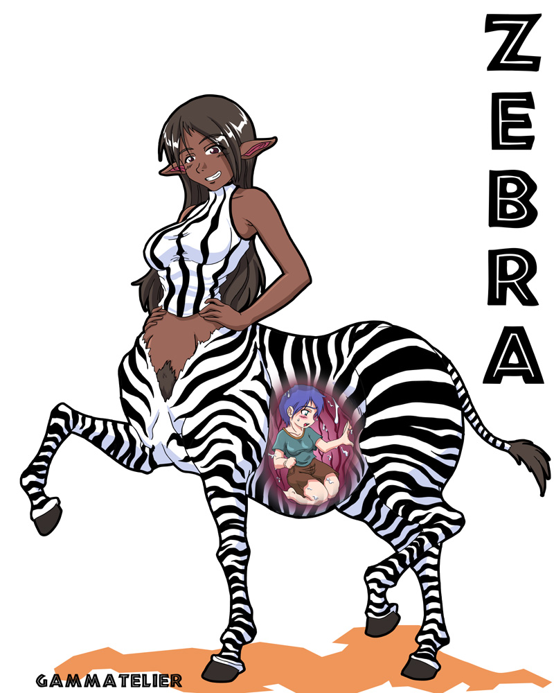 equine female taur vore zebra