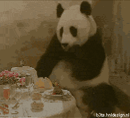 b3ta bear bill dinner eating food gif hand low_res mammal meal panda parody scanlines shock shocked sneeze surprise unknown_artist youtube