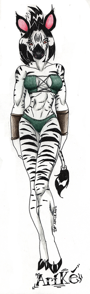 bikini breasts deadrabbit equine female skimpy solo zebra