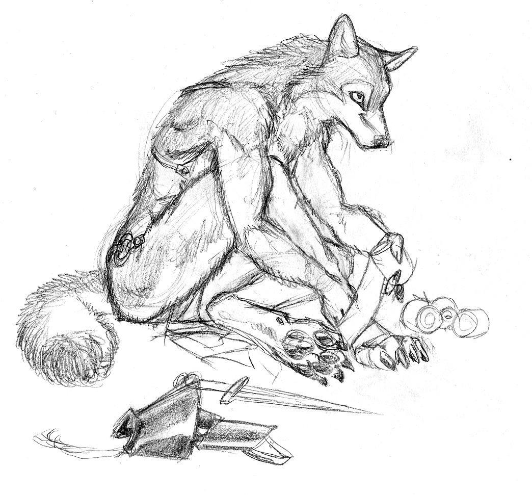 asheru canine dagger female leggings scott_ruggels sketch solo unconvincing_armour wolf
