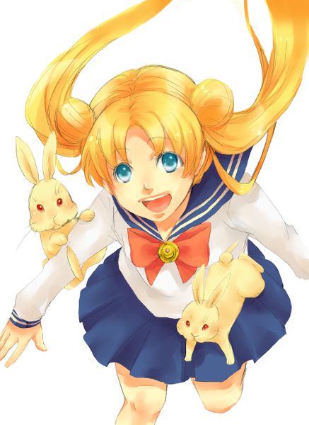 bishoujo_senshi_sailor_moon blonde_hair blue_eyes bunny pixiv rabbit smile tsukino_usagi twintails
