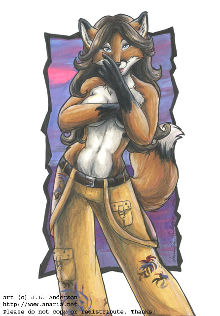 canine cargo_pants female fox jennifer_l_anderson solo tame topless