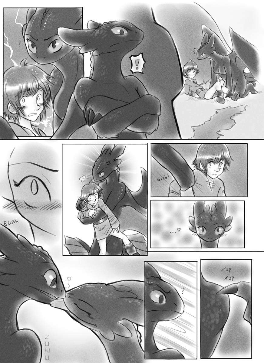 caught dragon female greyscale hiccup hiccup_(httyd) how_to_train_your_dragon human male mammal monochrome night_fury toothless zunu zunu-raptor