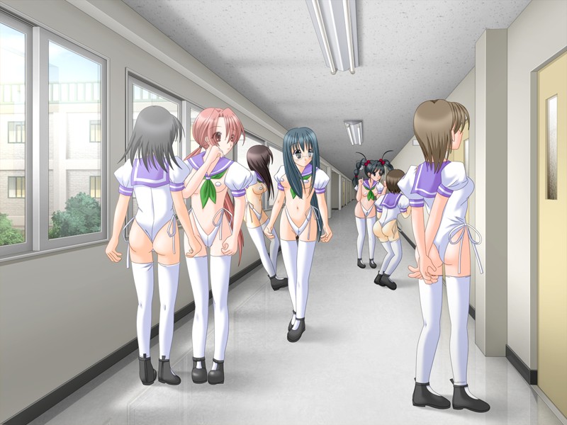6+girls 7girls ass breasts cosplay_fetish_academy multiple_girls school_uniform seiai_gakuen_fechi_ka