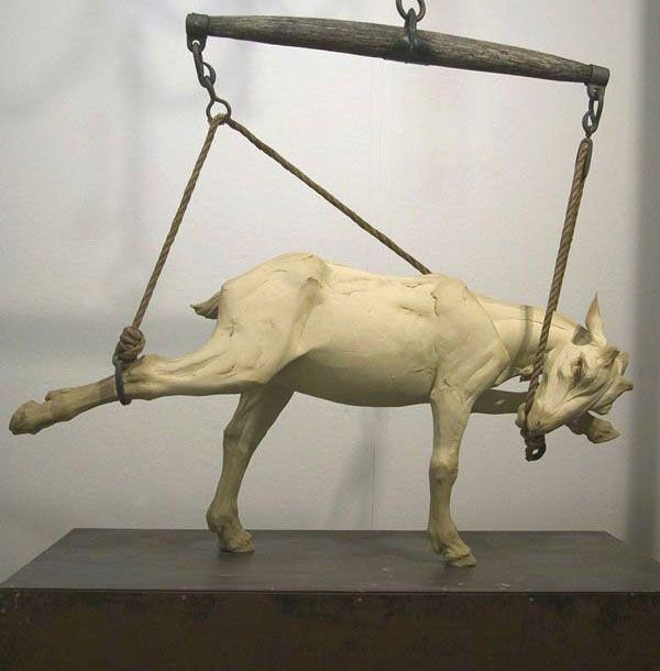 beth_cavener_stichter caprine feral goat mammal real sculpture statue