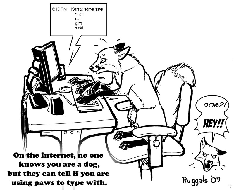 2009 canine chair chat computer dog_but_not_dog female fox inks kerra office paws scott_ruggels the_truth typing