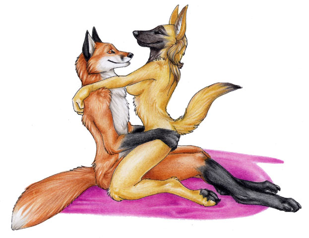 astride canine cowgirl_position dog eyes_closed female fox german_shepherd gsd kneeling korrok male sex straight