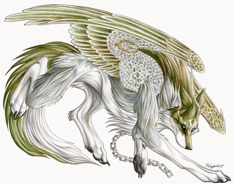 blue_eyes canine chain feral legend_of_zelda link link_(wolf_form) lyanti male solo the_legend_of_zelda wings wolf