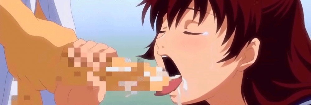 animated animated_gif brown_hair censored cum cum_explosion cum_in_mouth ejaculation eyes_closed fellatio gif long_hair love_selection open_mouth oral penis school_uniform stitched tongue uehara_ami