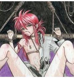 androgynous bdsm bondage bound bruise cum cum_on_body exhausted helpless injury kurama legs_held_open long_hair lowres male male_focus nipple_rings nipples red_hair rope solo torn_clothes trap yaoi yu)yu_hakusho yu_yu_hakusho yuu_yuu_hakusho