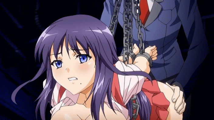 animated animated_gif arms_behind_back ass ass_grab bdsm blue_eyes blue_hair blush bondage bound breasts chains clothed_sex cuffs doggystyle from_behind gif large_breasts long_hair minase_shizuru mole open_clothes open_shirt rape sex shackle shackles shirt toriko_hime