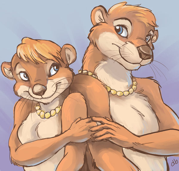 bust couple cute erin_middendorf female kaput male necklace otter topless touching