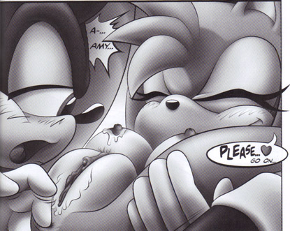 &hearts; amy_rose blush breasts clitoris couple dialogue english_text eyes_closed female half-closed_eyes hedgehog juices male mobian monochrome nipples nude open_mouth pussy pussy_juice saliva shoes sonic_(series) sonic_the_hedgehog straight