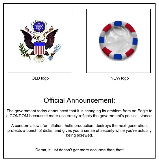 bird condom eagle logo patriotic patriotism plain_background stars_and_stripes the_truth united_states_of_america unknown_artist white_background