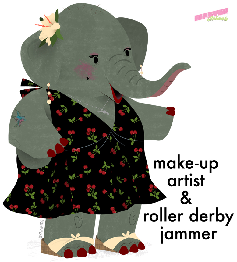 dyna_moe elephant female hipster hipster_animals piercing