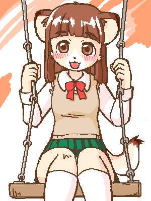 feline female kin-shun mammal solo swing