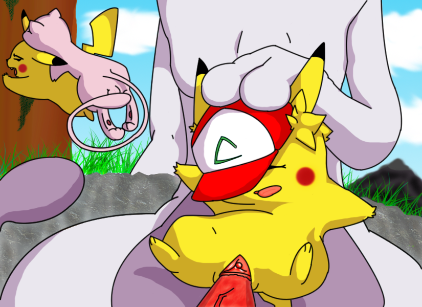 ashchu mew mewtwo pikachu pokemon rule_63