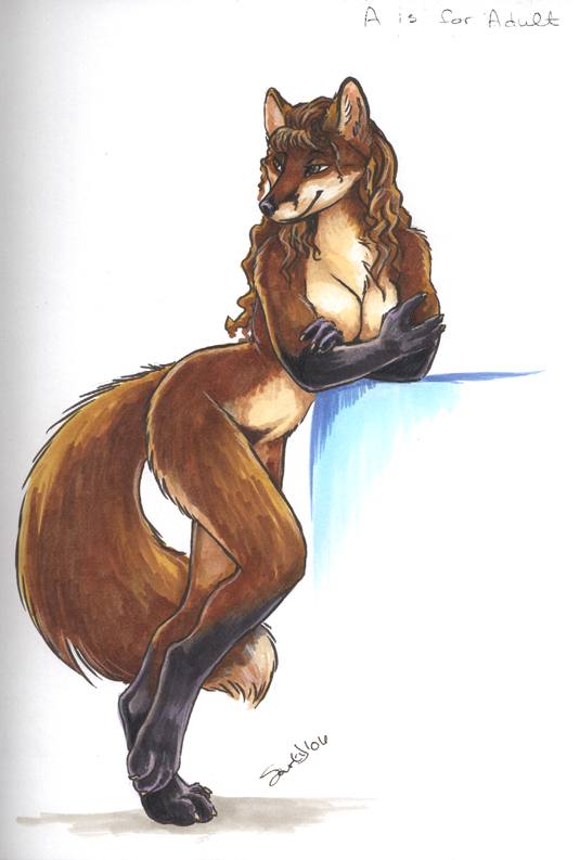 a alphabet canine chest_tuft female fox magnavixen nude sara_palmer sketchbook solo tazom