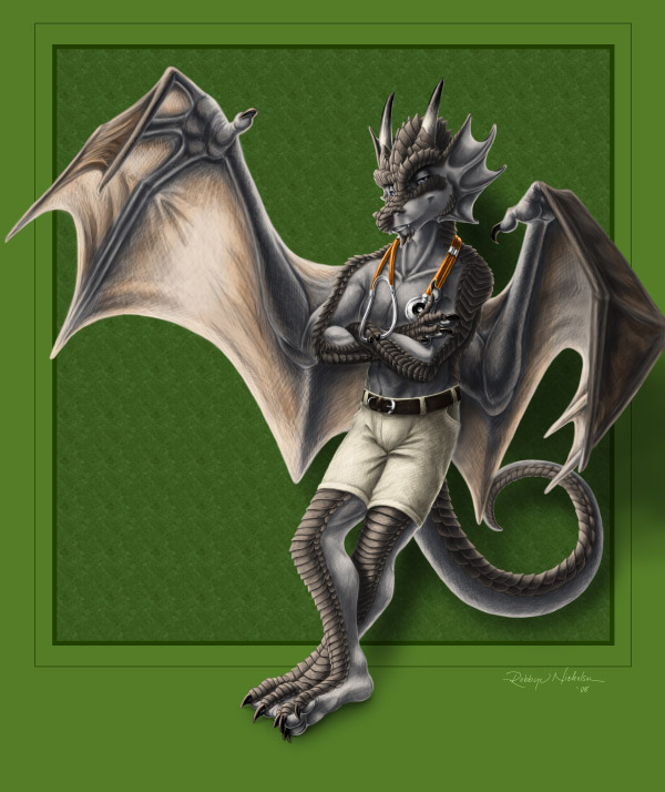 claws doctor dragon hindpaw male mitraldragon paws quelyntr scalie shorts solo stethoscope
