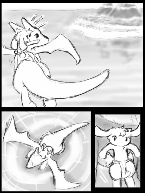 cave_story comic dragon flying island lagomorph mimiga rabbit scalie sky_dragon