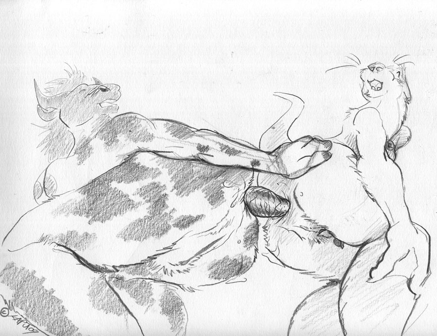 2009 anal anal_penetration anus bovine breasts dildo double_dildo female kaputotter lesbian nude on_side otter penetration pussy sex sex_toy spreading tauren warcraft