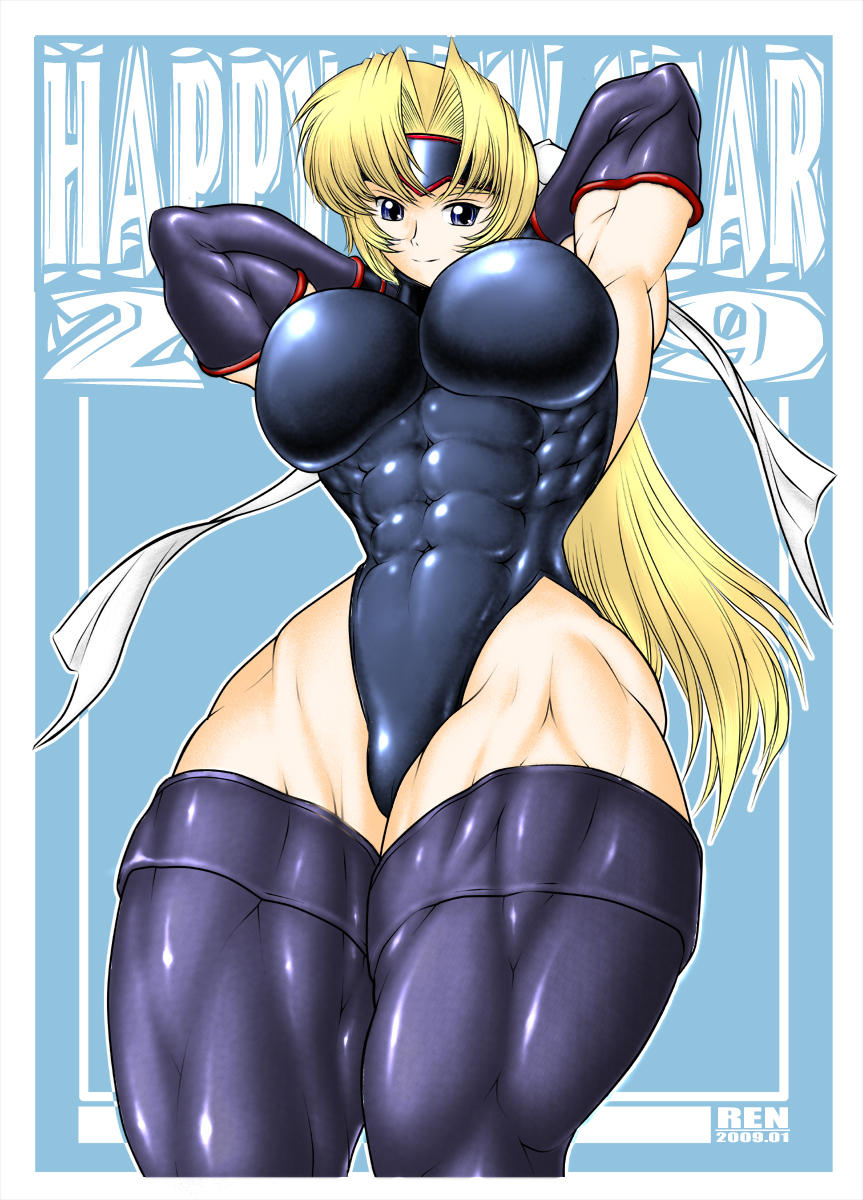 breasts extreme_muscles highres huge_breasts martial_champion muscle muscular_female racheal ren_(tainca2000) rentb