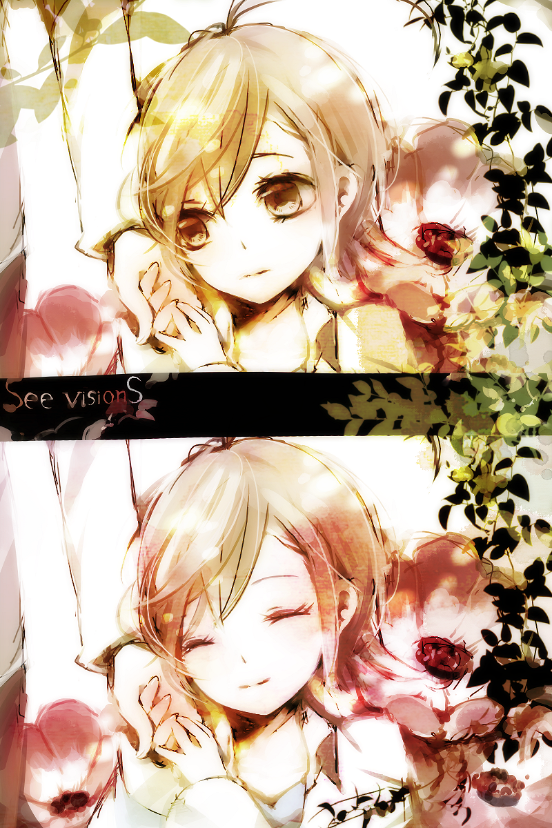 closed_eyes flower highres holding_hands ivy last_order short_hair smile to_aru_majutsu_no_index yuukichi