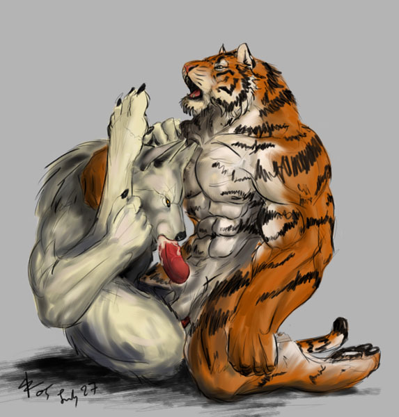 anal canine contortion feline gay male oral penis tiger wolf