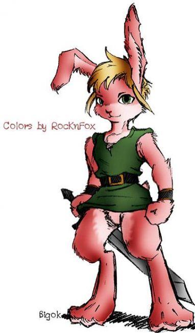 bigok bottomless cub dark-world-form lagomorph legend_of_zelda link male rabbit solo sword the_legend_of_zelda weapon zelda