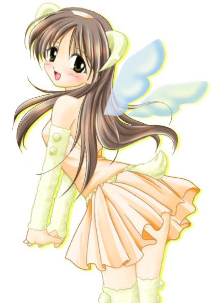 angel anime cute female horns solo wings