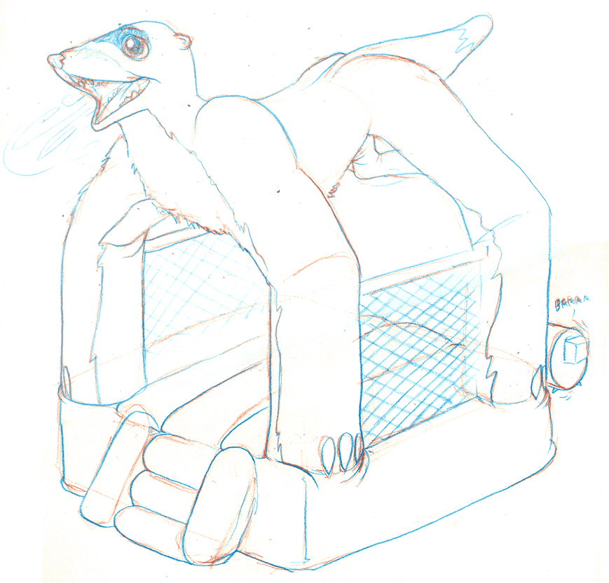 ferret inanimate inflatable mustelid swatcher transformation