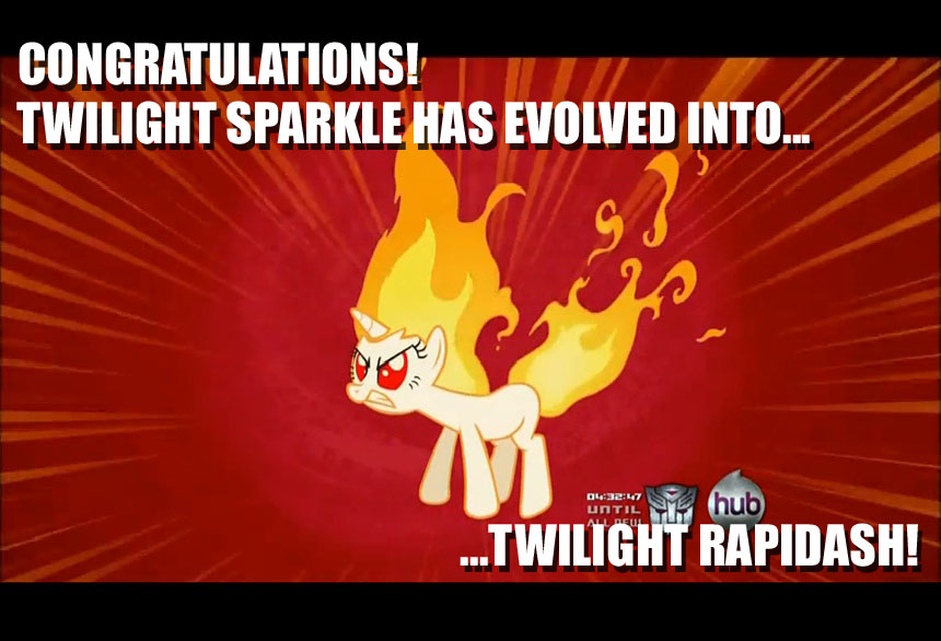 2011 angry english_text equine evolution female feral fire friendship_is_magic hooves horse level_up my_little_pony pony rapidash red_eyes screencap solo twilight_sparkle_(mlp) unicorn