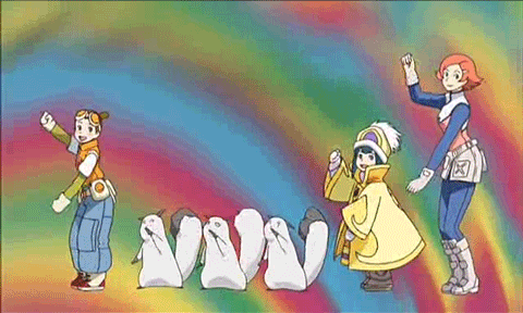ana_medaiyu animated animated_gif cona_madaya dancing gif lowres overman_king_gainer rainbow sara_kodama the_monkey
