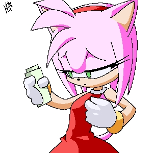 amy_rose female gloves green_eyes hair hairband mobian pills pink pink_hair short_hair solo sonic_(series) standing t03nemesis tail