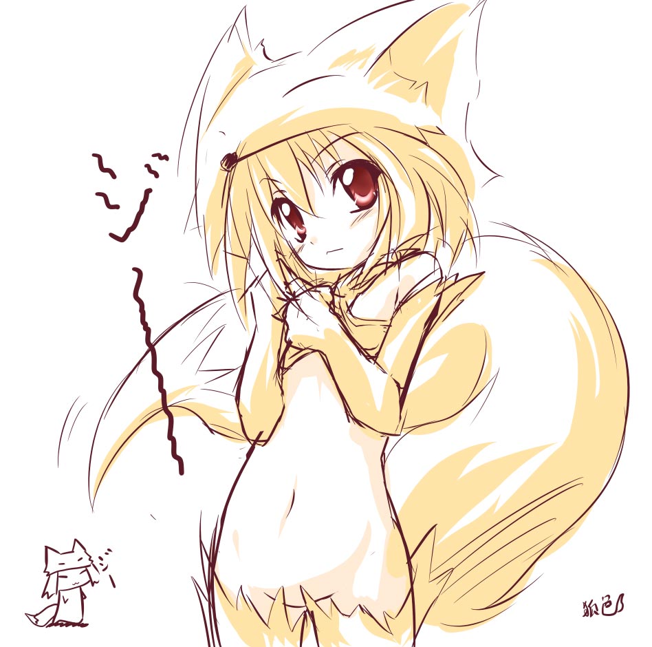 animal_ears blonde_hair canine female fox foxgirl hair hat hentai kemonomimi kitsunemimi moonlight_flower paw_gloves paw_shoes ragnarok_online red_eyes short_hair solo standing tail unknown_artist