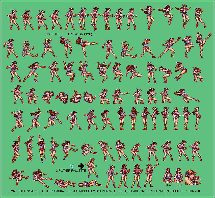 aska aska_(tmnt) snes sprite_sheet super_nintendo teenage_mutant_ninja_turtles teenage_mutant_ninja_turtles_tournament_fighters tmnt tmnt:_tournament_fighters