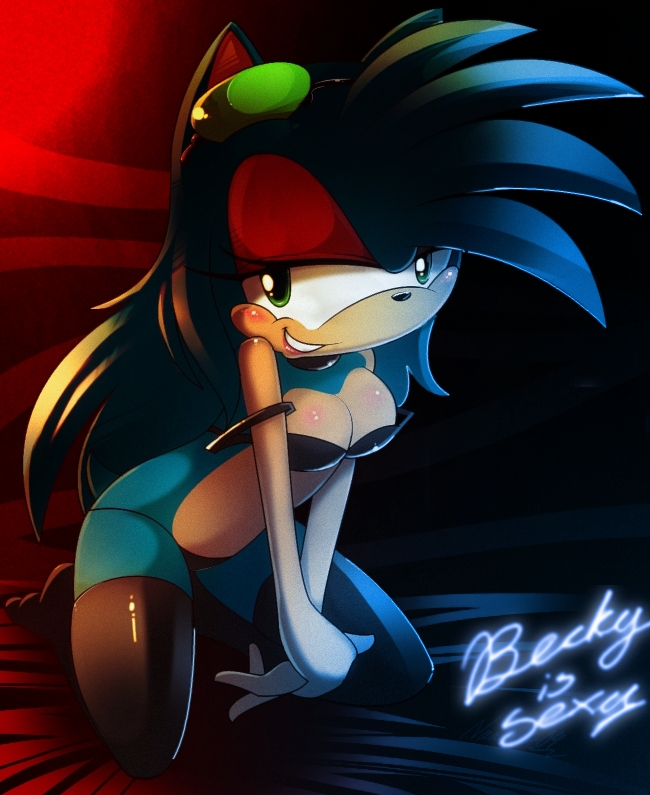 becky_the_hedgehog female nancher pin_up solo sonic_(series) sonic_fanchar