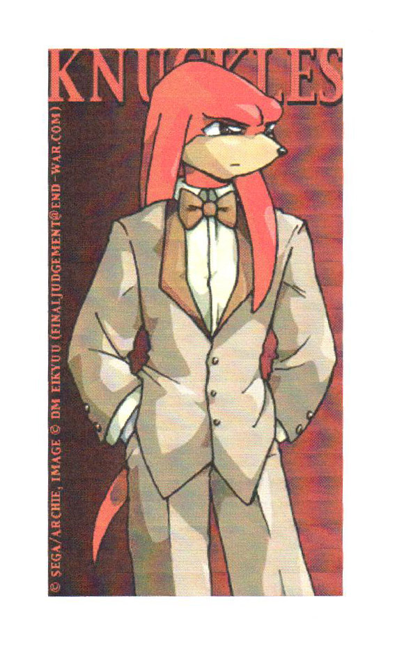 clothing dm_eikyuu knuckles_the_echidna male mobian scan solo sonic_(series) tuxedo
