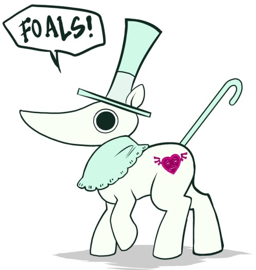&hearts; black_eyes cane crossover cute cutie_mark dialog disgusted_face equine excalibur foals friendship_is_magic hat horse male mammal mocking my_little_pony parody plain_background pony shawl solo soul_eater text top_hat unknown_artist white_background white_body