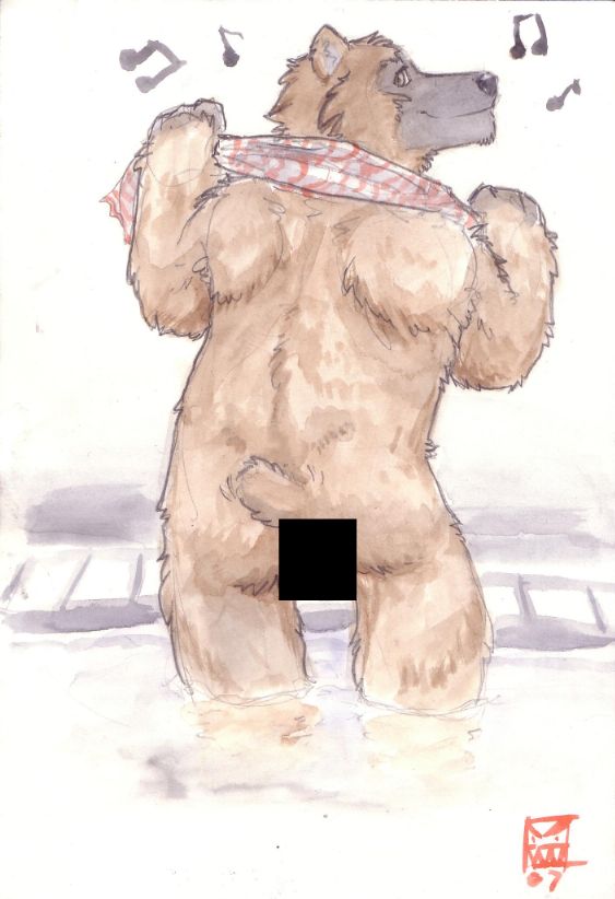 bathing bear butt censored male nitrogen nude solo