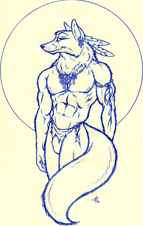 canine coyote eric_elliott iisaw male muscles solo tribal