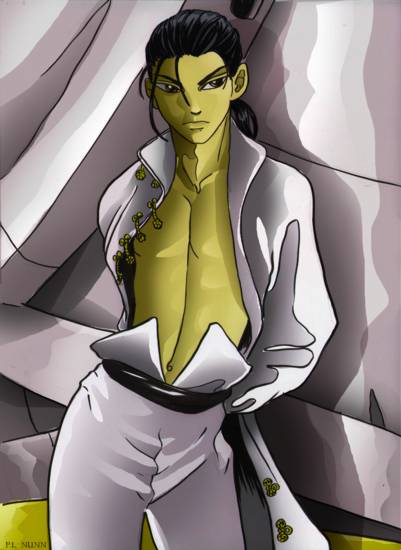 1boy black_hair chang_wufei gundam gundam_wing male male_focus muscle solo