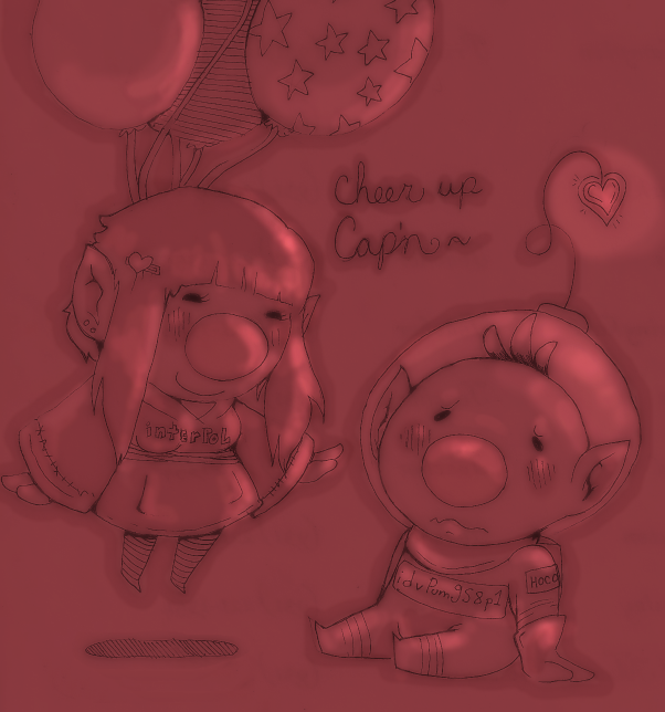 balloon cute nintendo olimar olimarpuke-chan original_character pikmin red sad