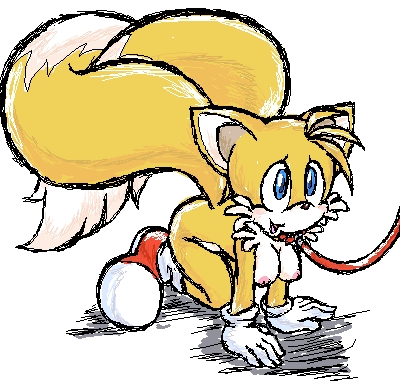 all_fours anthro breasts canine collar crossgender fox leash miles_prower sonic_(series) tailsko