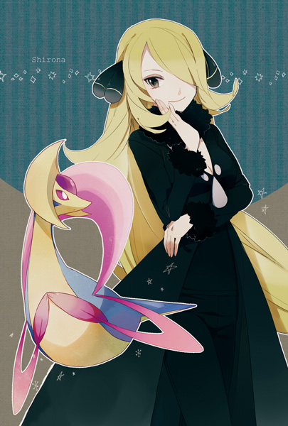 akira_hou bad_id bad_pixiv_id blonde_hair brown_eyes cresselia gen_4_pokemon hair_ornament long_hair pokemon pokemon_(creature) pokemon_(game) pokemon_dppt shirona_(pokemon)