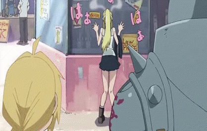 alphonse_elric animated animated_gif ass edward_elric fullmetal_alchemist gif lowres showcase wiggle wiggling winry_rockbell