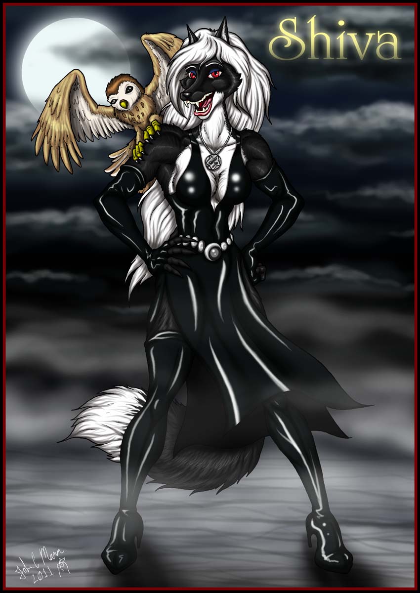 black black_fur canine dress eggplantman female fox fur gandalf mammal owl shiva silverblack vixen white_belly white_fur